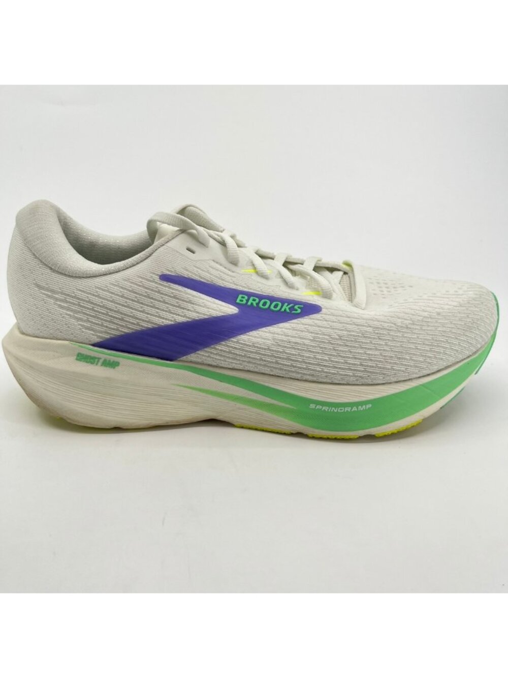 Brooks Ghost Amp Womens Size 10.5 White Purple Athletic Running Shoes Sneakers